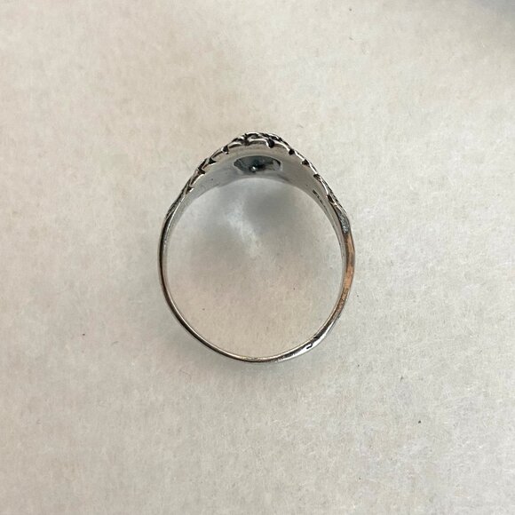 VTG Sterling Silver 925 Indian Chief Head Feathered Headdress Band Ring Sz 6 - Picture 9 of 16